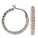 Sterling Silver Champagne CZ Hoop Earrings E2864CHZ
