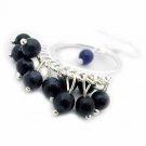 Sterling silver Chandelier Earrings with Genuine Sodalite Blue Beads 1318