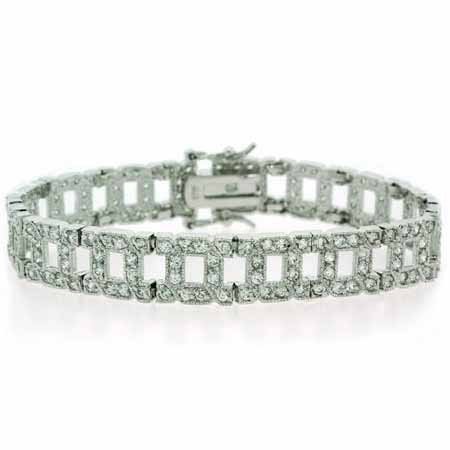 Sterling Silver Classic Clear CZ Bracelet 1019