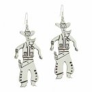 Sterling Silver Classic Cowboy Dangle Earrings E9017