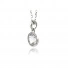 Sterling Silver Clear Round Solitaire Necklace Made with Swarovski Elements P13611CR