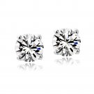 Sterling Silver Clear Swarovski Elements April Birthstone Stud Earrings E13931CR