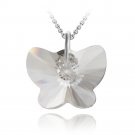 Sterling Silver Clear Swarovski Elements Butterfly Necklace P12560CR