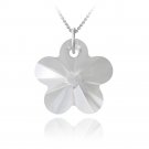 Sterling Silver Clear Swarovski Elements Flower Necklace P12559CR