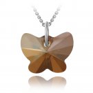 Sterling Silver Copper Swarovski Elements Butterfly Necklace P12560COP