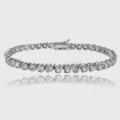 Sterling Silver Created 5.75ct White Sapphire S Design Tennis Bracelet B1065CWS