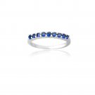 Sterling Silver Created Blue Sapphire Semi-Eternity Band Ring Size 6 R13025B1-6