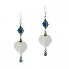 Sterling Silver Created Blue Turquoise Heart Dangle Earrings E9314TQ