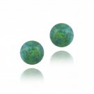Sterling Silver Created Green Opal Ball Stud Earrings, 8mm E12258GOP