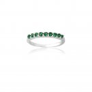 Sterling Silver Created Green Quartz Semi-Eternity Band Ring Size 7 R13025LGQ-7