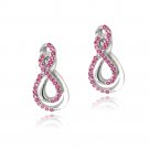 Sterling Silver Created Ruby Intertwined Infinity Earrings E13293R1