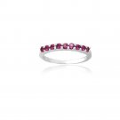 Sterling Silver Created Ruby Semi-Eternity Band Ring Size 7 R13025LRU-7