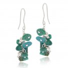 Sterling Silver Created Turquoise Chips Cluster Earrings E12194TQ5