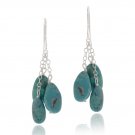 Sterling Silver Created Turquoise Nuggets Dangle Earrings E12193TQ5