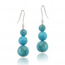 Sterling Silver Created Turquoise Three-Stone Drop Earrings E12156TQ1
