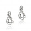 Sterling Silver Created White Sapphire Intertwined Infinity Earrings E13293CWS
