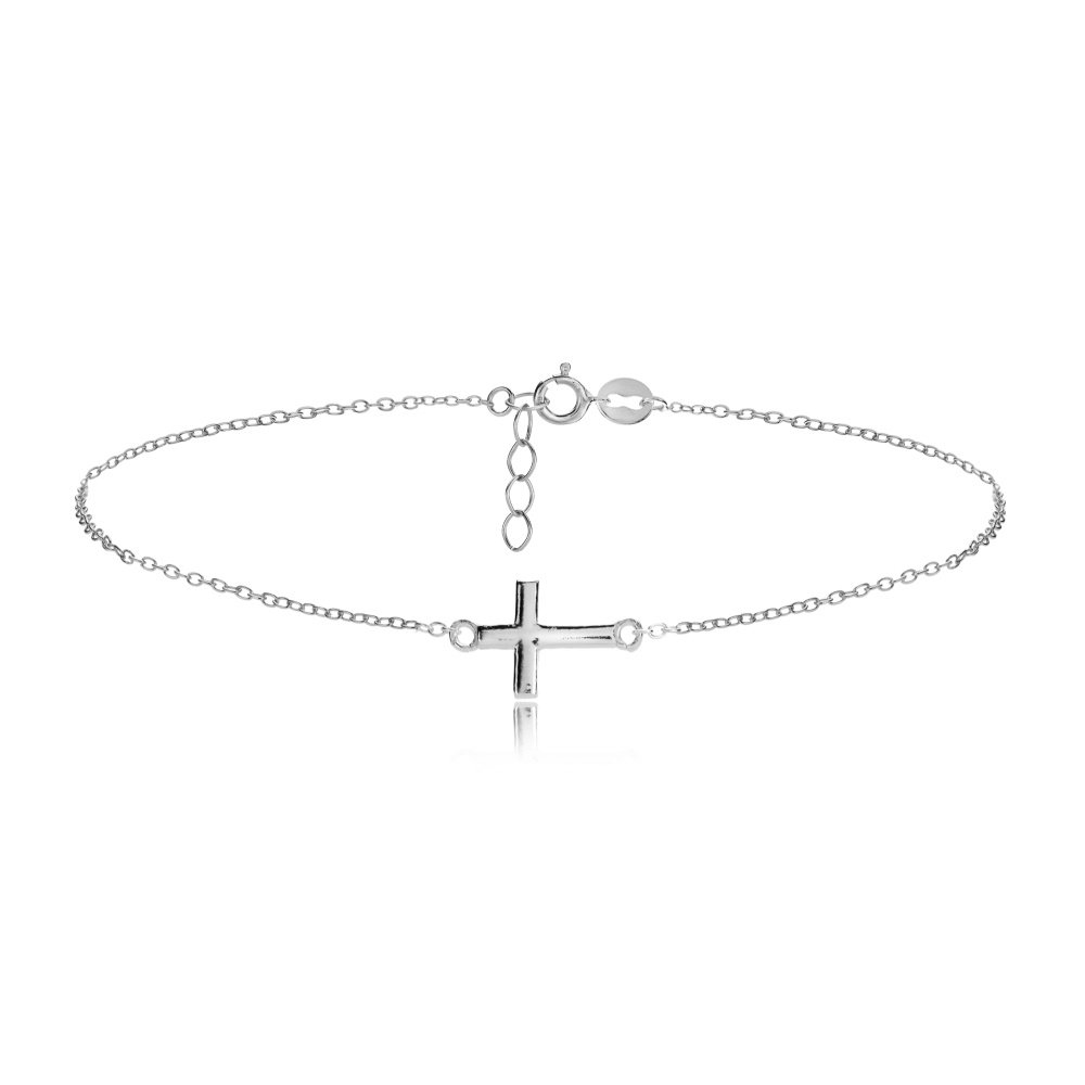 Sterling Silver Cross Chain Anklet A14603