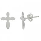 Sterling Silver Cross Stud Kid Earrings E9127