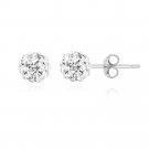 Sterling Silver Crystal Fireball Stud Earrings, 6mm E12608CR