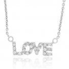 Sterling Silver Cubic Zirconia 'Love' Necklace N11194