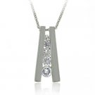 Sterling Silver Cubic Zirconia 5-Stone Journey Pendant P10064