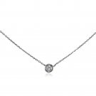 Sterling Silver Cubic Zirconia Bezel-Set Solitaire Choker Necklace N15017