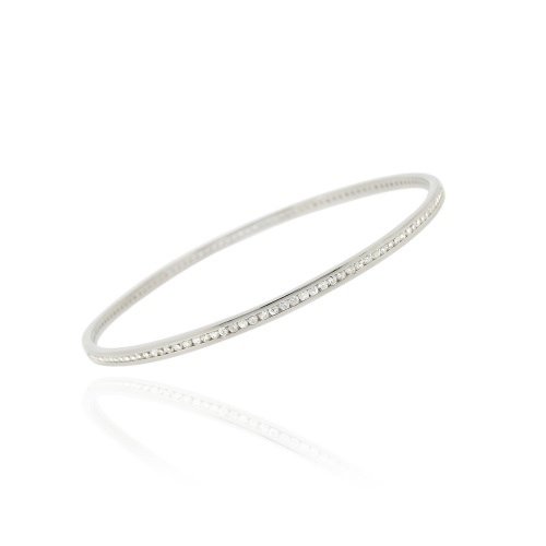 Sterling Silver Cubic Zirconia Channel Set Bangle Bracelet BA11653