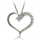 Sterling Silver Cubic Zirconia Heart Journey Pendant P10065