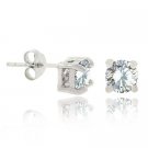 Sterling Silver CZ 5mm Round Stud Earrings E9563