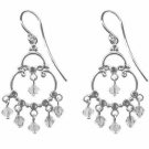Sterling Silver CZ and Swarovski Elements Chandelier Earrings E4342CR