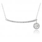 Sterling Silver CZ Bar Love Necklace P13619