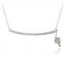 Sterling Silver CZ Bar Serpent Necklace P13622