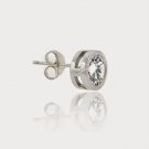 Sterling Silver CZ Bezel-set 8mm Mens Stud Earring E9497