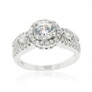 Sterling Silver CZ Bridal Engagement Ring Size 10 R12024-10