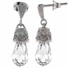 Sterling Silver CZ Briolette Raindrop Earrings E4014