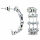 Sterling Silver CZ Bubble Half Hoop Earrings E2730