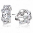 Sterling Silver CZ Bubble Hoop Earrings E2776
