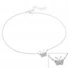 Sterling Silver CZ Butterfly Anklet A10758