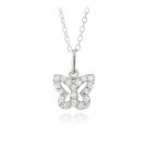 Sterling Silver CZ Butterfly Novelty Necklace P13245