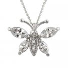 Sterling Silver CZ Butterfly Pendant P10625