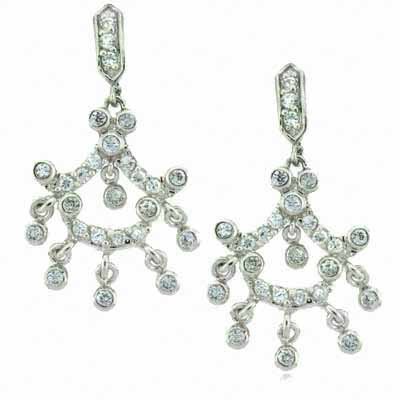 Sterling Silver CZ Chandelier Earrings E3038