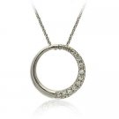 Sterling Silver CZ Circle Journey Slide Pendant P10068