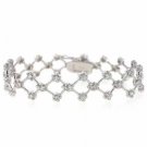 Sterling Silver CZ Criss Cross Flower Bracelet B2890