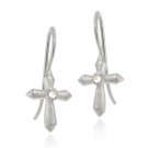 Sterling Silver CZ Cross Drop Earrings E353