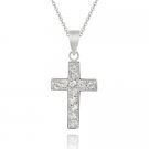 Sterling Silver CZ Cross Pendant 1265
