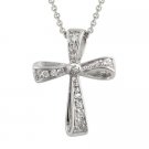 Sterling Silver CZ Cross Pendant P10623