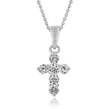 Sterling Silver CZ Cross Pendant P10780