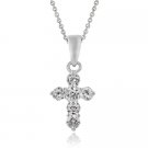 Sterling Silver CZ Cross Pendant P10780