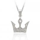 Sterling Silver CZ Crown Pendant P10150