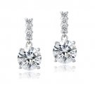 Sterling Silver CZ Dangle Earrings E13315